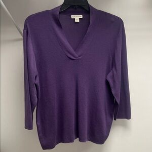 Coldwater Creek Deep Purple Scoopneck Pullover